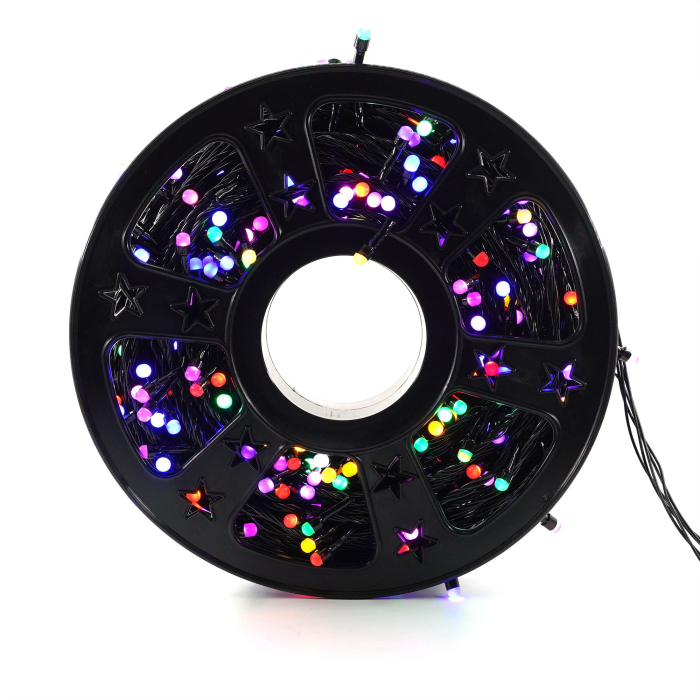 Instalatie de Craciun Liniara Yoto, 50 m, 1 m Prelungitor 220V, 498 LED, 8 Jocuri de Lumini, Controler, Fir Negru, Utilizare Interior/Exterior, Protectie anti-inghet, Fir Cupru, Multicolor [6]