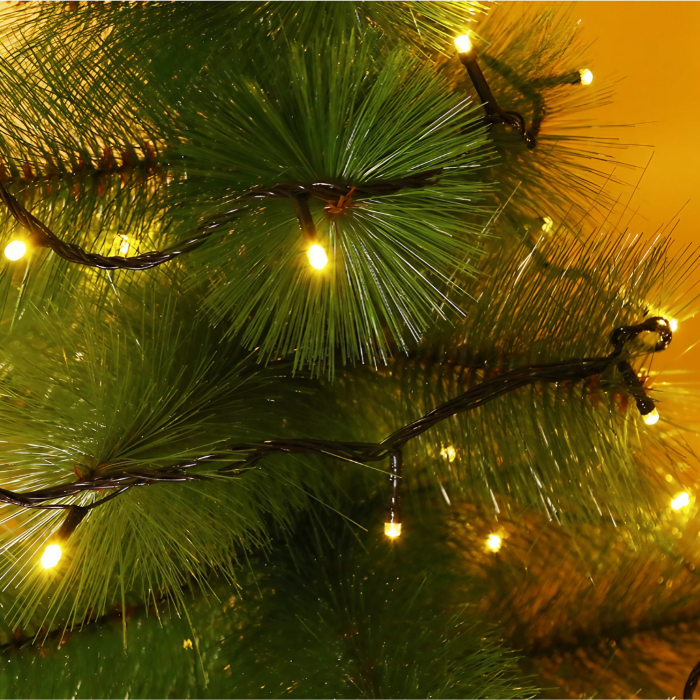 Instalatie de Craciun, , Tip Liniara, 9 m, 100 LED-uri, Interconectabila, Alb Cald, Fir Verde [3]