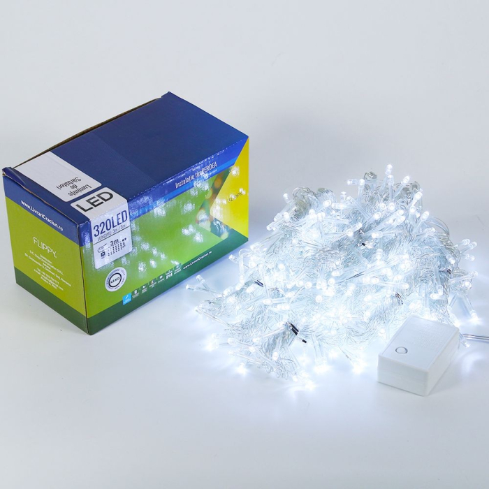 Instalatie de Craciun ® Tip Perdea, 3 x 3 m, 320 LED-uri, Interconectabila, Alb Rece [4]