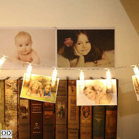 Instalatie Ghirlanda cu 60 de Carlige cu LED pentru Prindere Fotografii,, Premium [7]