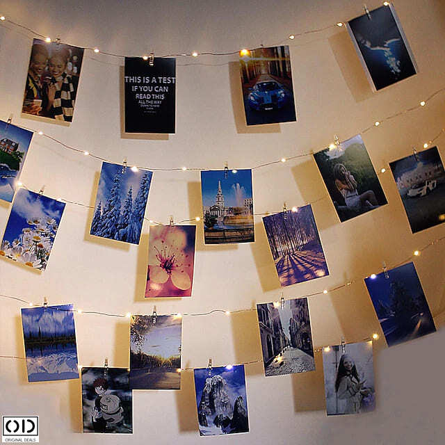 Instalatie Ghirlanda cu 60 de Carlige cu LED pentru Prindere Fotografii,, Premium [3]