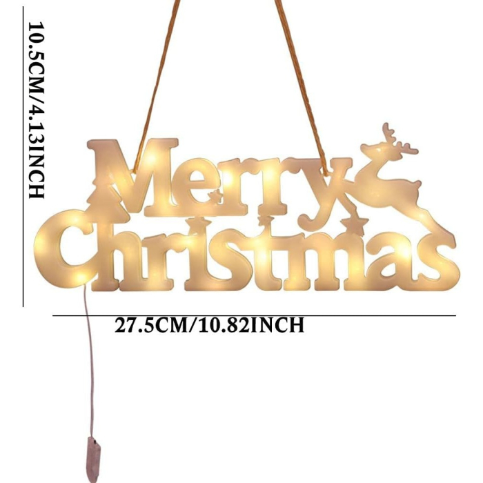 Instalatie LED de Craciun, , Litere 3D, Merry Christmas, Lumina Calda, 27.5 x 10.5 x 1.4 cm, Alb [4]