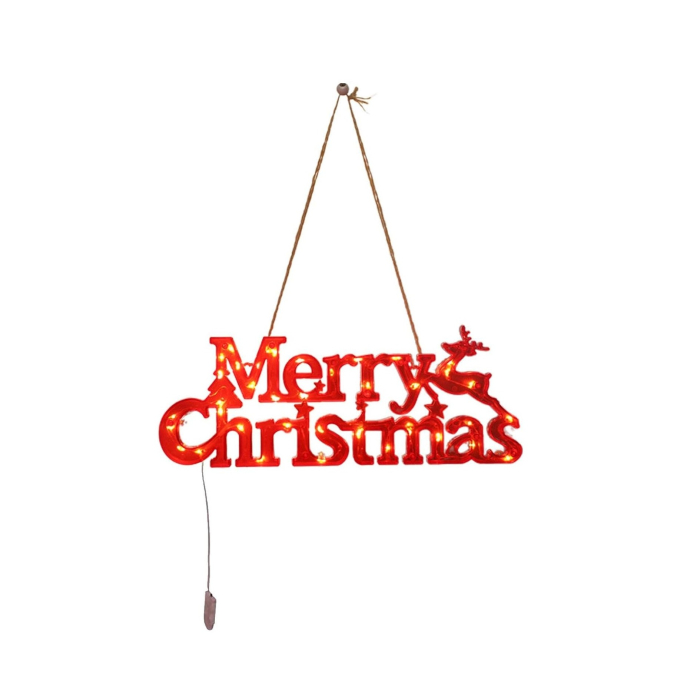 Instalatie LED de Craciun, , Litere 3D, Merry Christmas, Lumina Calda, 27.5 x 10.5 x 1.4 cm, Rosu [8]