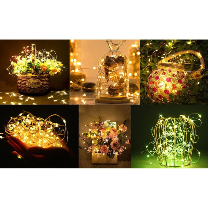 Instalatie Liniara de Craciun, 50 m, 500 Led-uri, Alb Cald, 8 jocuri de lumini, Transformator, Interconectabila, Prelungitor 3 m inclus, Fir Cupru,  [10]