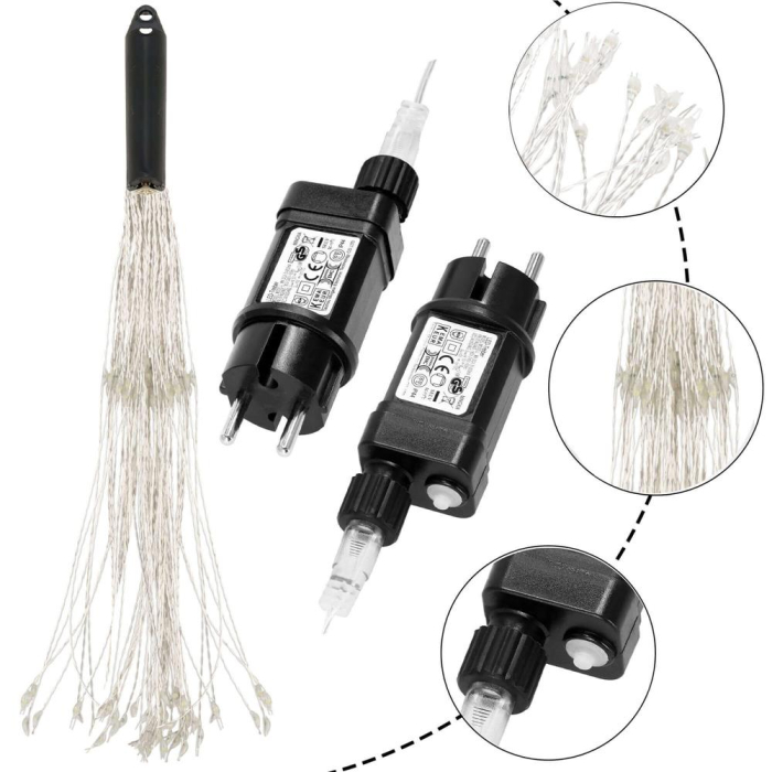 Instalatie lumina decorativa STAR cu 100 LED-uri, diametru 40cm, telecomanda, iluminare galbena [7]