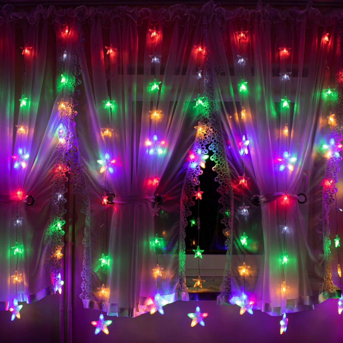 Instalatie lumina tip perdea cu 180 LED-uri, 2m, pentru interior/exterior, iluminare multicolor [1]