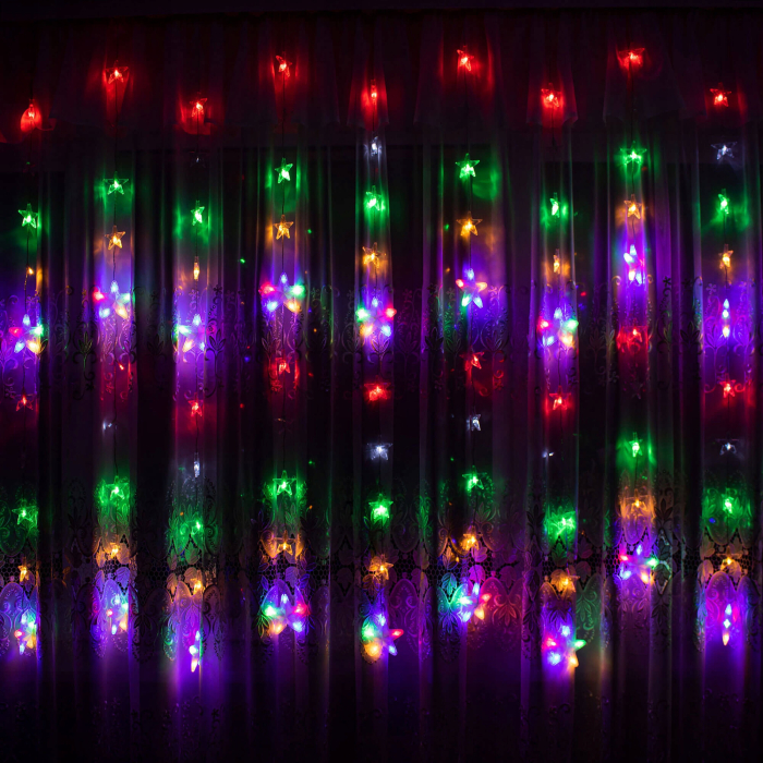 Instalatie lumina tip perdea cu 180 LED-uri, 2m, pentru interior/exterior, iluminare multicolor [10]