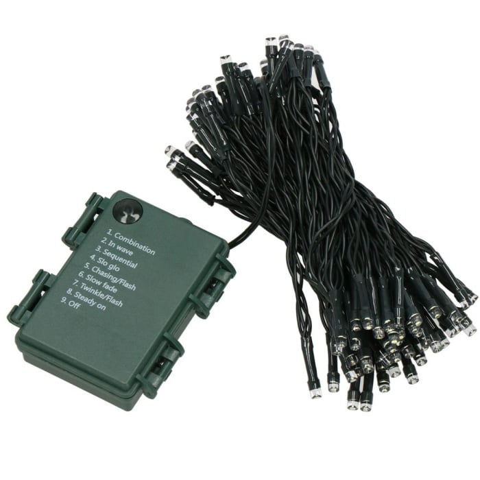 Instalatie lumini de exterior pentru gradina, 10 metri, 100 LED-uri, cu baterii, alb [6]