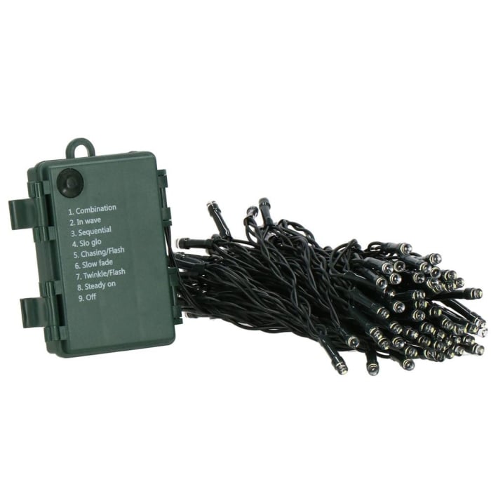 Instalatie lumini de exterior pentru gradina, 10 metri, 100 LED-uri, cu baterii, alb [5]