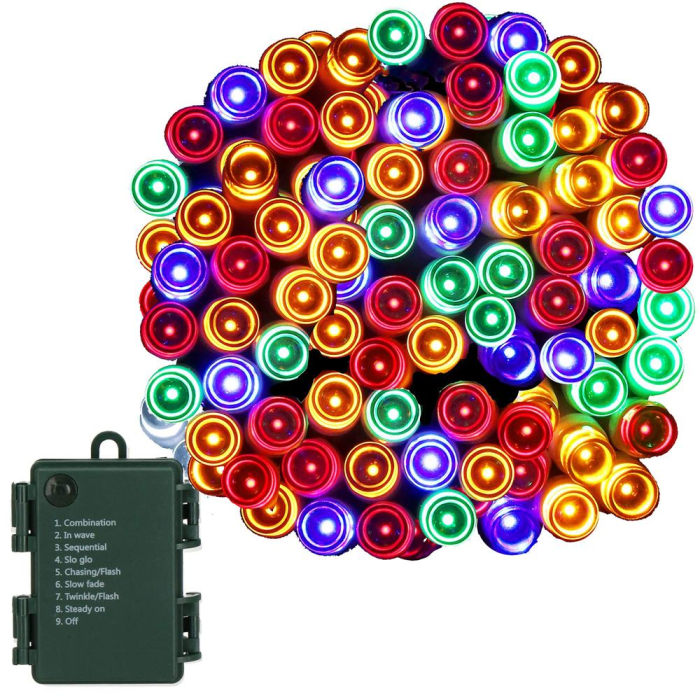 Instalatie lumini de exterior pentru gradina, 5 metri, 50 LED-uri, cu baterii, multicolor [3]