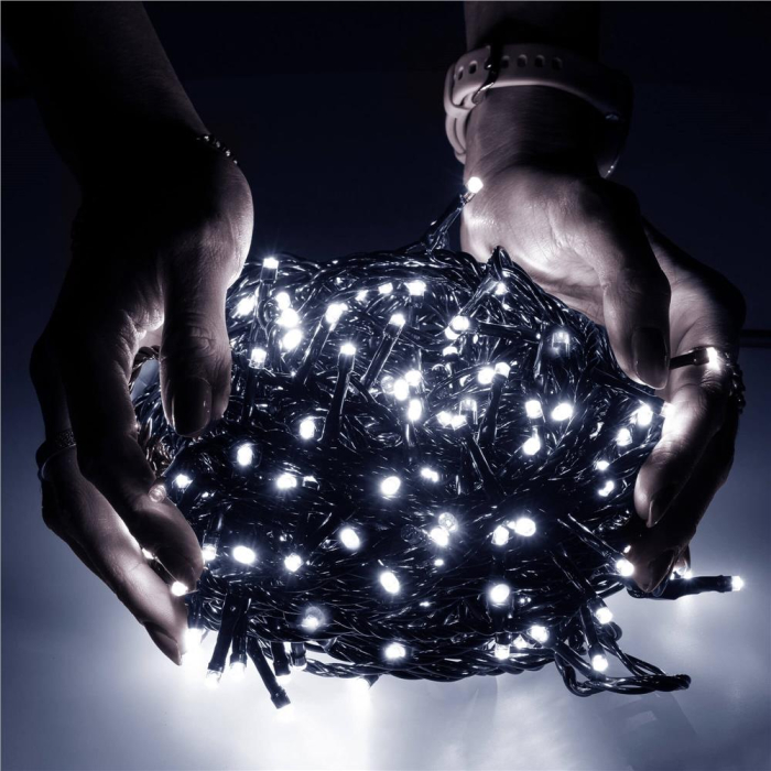 Instalatie lumini pentru bradul de Craciun, 91,5 metri, 1500 LED-uri, alb rece [8]