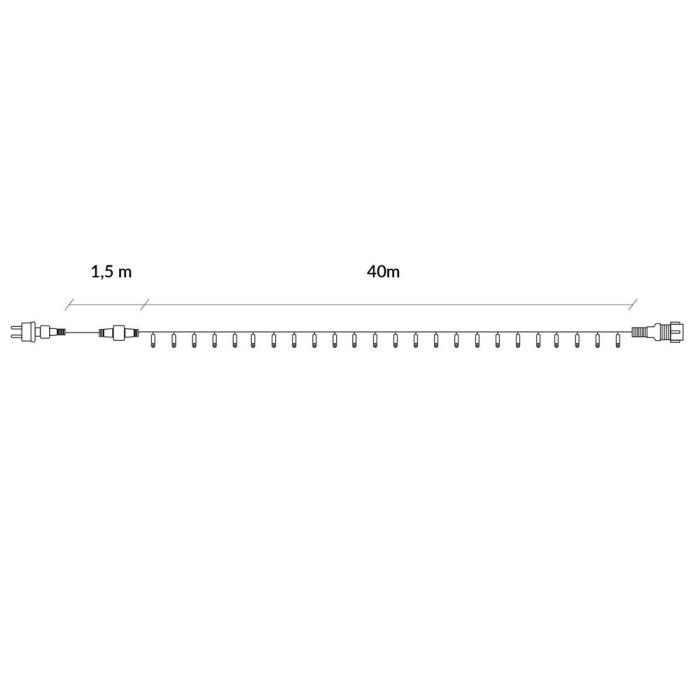 Instalatie luminoasa LED 41,5 m, 500 LED, IP44, pentru interior si exterior, alb rece + albastru flash [2]