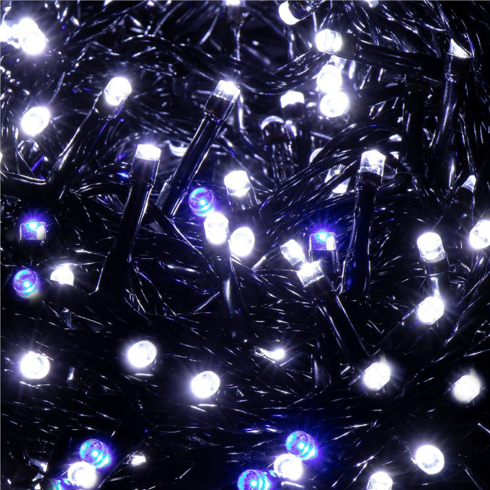 Instalatie luminoasa LED 41,5 m, 500 LED, IP44, pentru interior si exterior, alb rece + albastru flash [15]