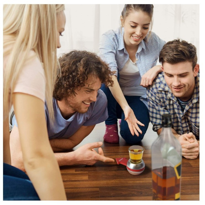 Joc de baut Drink Spin , 10.3 x 11.5 cm, Pahar de Shot din Sticla, gri [4]