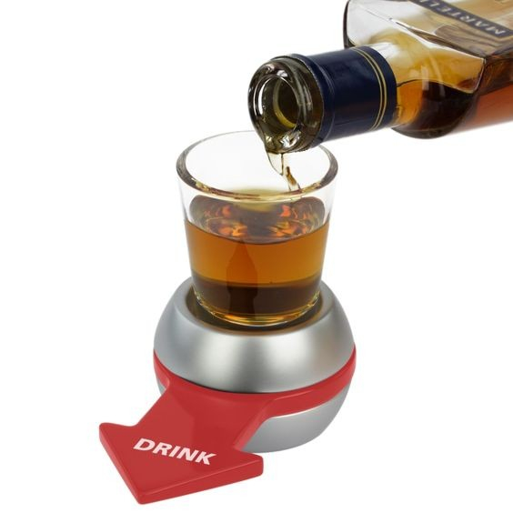 Joc de baut Drink Spin , 10.3 x 11.5 cm, Pahar de Shot din Sticla, gri [5]