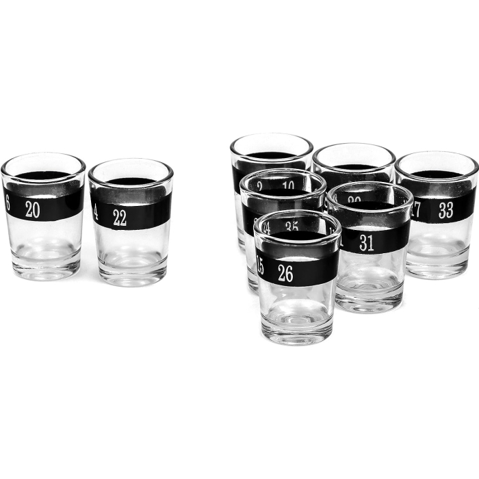 Joc de Baut Ruleta cu Pahare de Shot , 30 cm, Rosu/Negru [4]