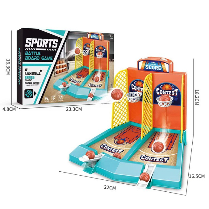 Joc de Masa Mini Baschet Interactiv pentru Copii, , pentru 2 Jucatori, 6 Mingi Incluse, 22x16.5x18.2 cm, Multicolor [4]