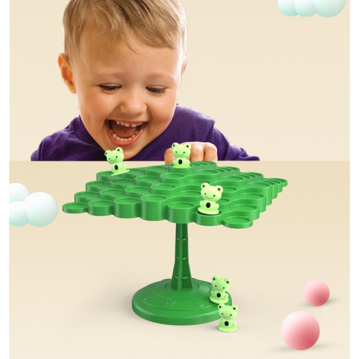 Joc Interactiv, , Broaste in Echilibru, +3 Ani, din Plastic, 50 de Pioni, Placa de Echilibru, Roata cu Pedepse, Zar, 14 x 7 x 14 cm, Verde [3]