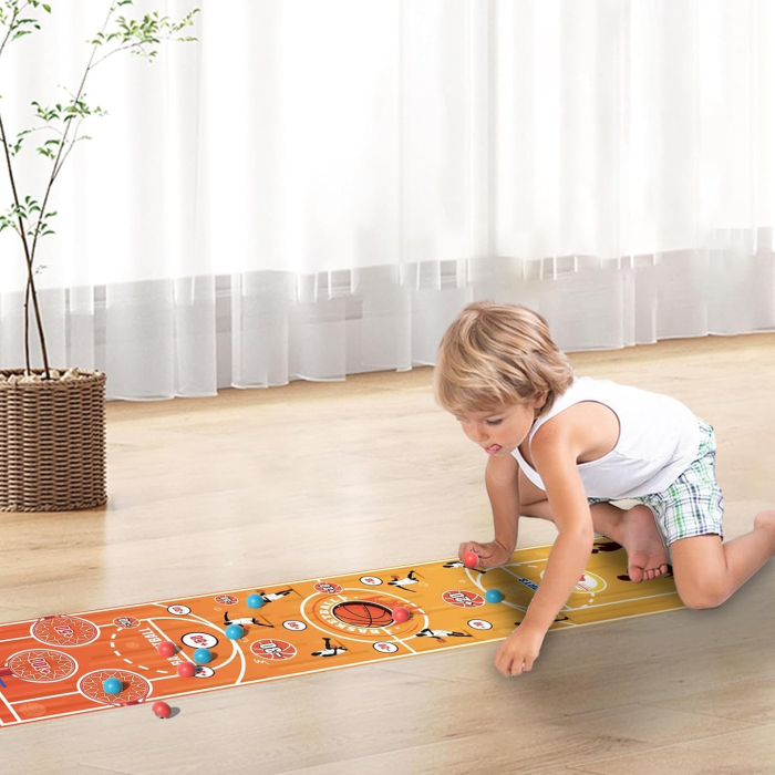 Joc Interactiv, , Covor de Basket 90 x 20 cm, 1-4 Jucatori, +5 Ani, 6 Mingi Incluse, Maro [3]