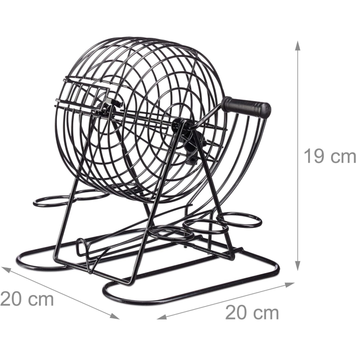 Joc Mini Loterie , Bingo, cu Pahare de Shot din Sticla, 20 x 20 x 19 cm, 48 Bile, Negru [4]