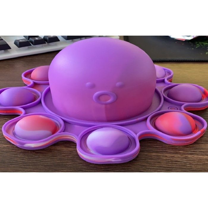 Jucarie antistres din silicon, Pop It Now and Flip It, Caracatita reversibila, 20x10 cm, Model 5, Multicolor [2]