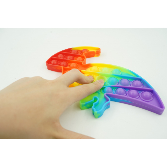 Jucarie antistres din silicon, , Pop It Now and Flip It, Dinozaur mic, Multicolor V2 [3]