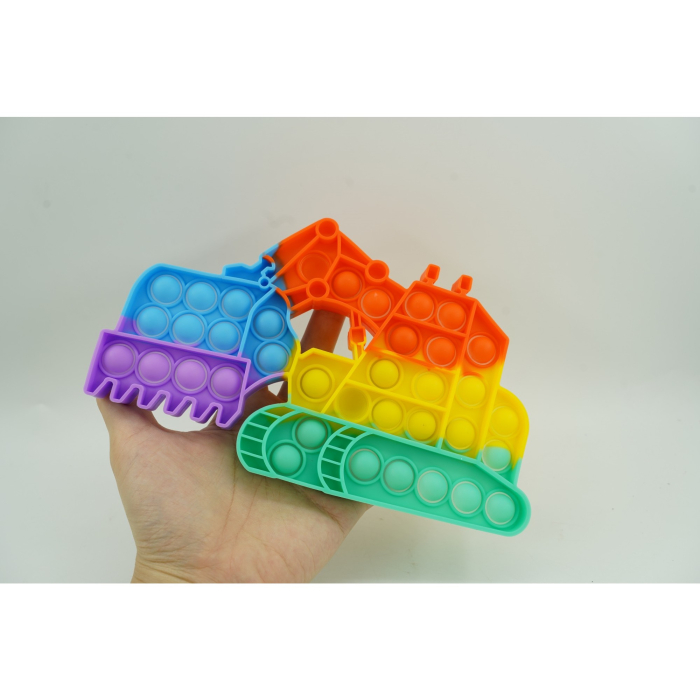 Jucarie antistres din silicon , Pop it Now and Flip It ,Excavator ,Multicolor ,Model 4 [11]
