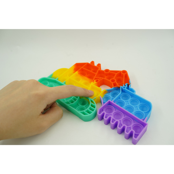 Jucarie antistres din silicon , Pop it Now and Flip It ,Excavator ,Multicolor ,Model 4 [8]