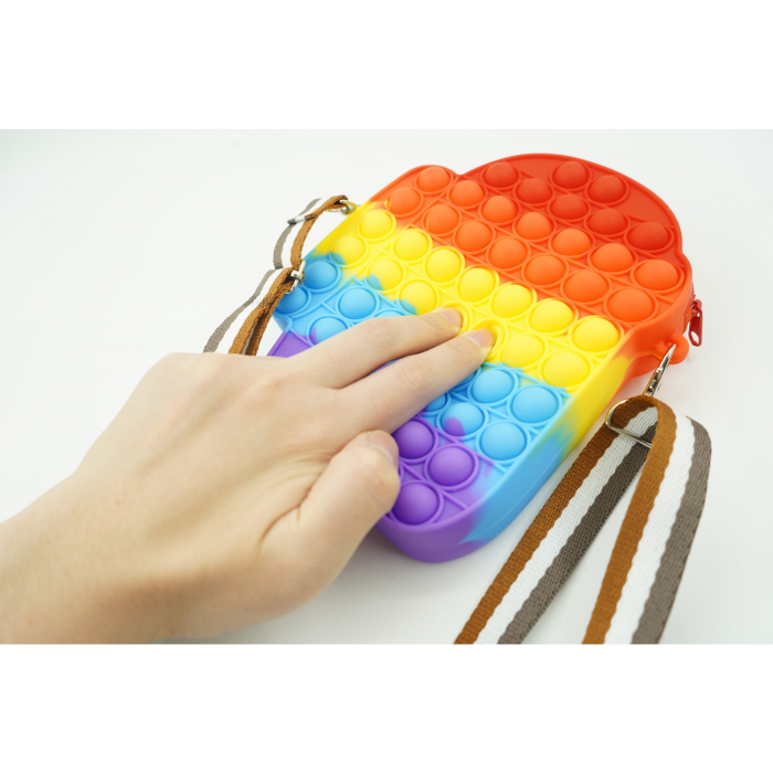 Jucarie antistres din silicon, , Pop It Now and Flip It, Geanta mica, Among Us, Multicolor [4]