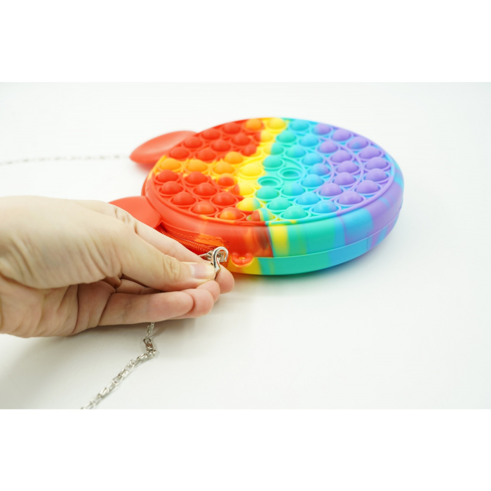 Jucarie antistres din silicon, Pop it Now and Flip It, , Geanta, Model 1, Multicolor [8]