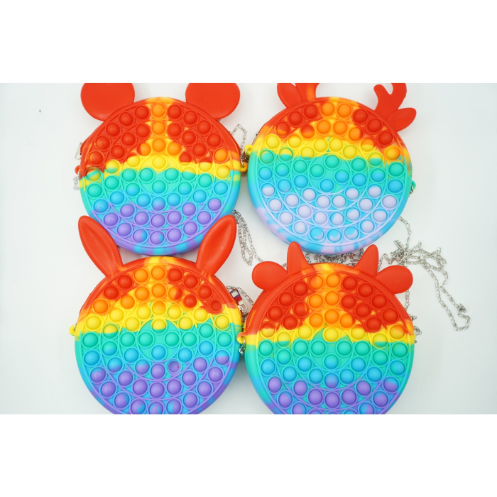 Jucarie antistres din silicon, Pop it Now and Flip It, , Geanta, Model 1, Multicolor [2]