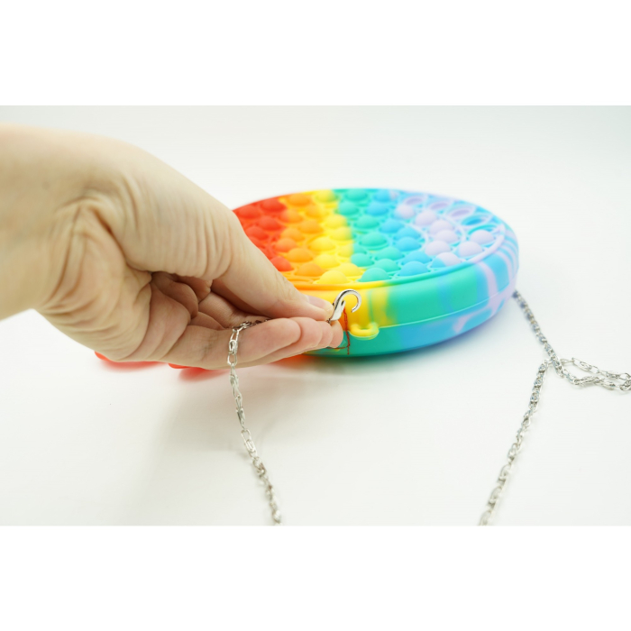 Jucarie antistres din silicon, Pop it Now and Flip It, , Geanta, Model 2, Multicolor [8]