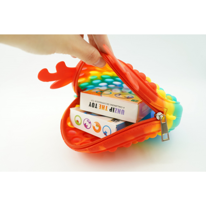 Jucarie antistres din silicon, Pop it Now and Flip It, , Geanta, Model 2, Multicolor [7]
