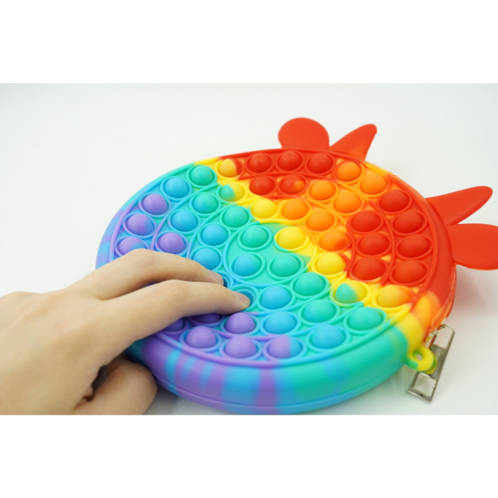 Jucarie antistres din silicon, Pop it Now and Flip It, , Geanta, Model 4, Multicolor [4]