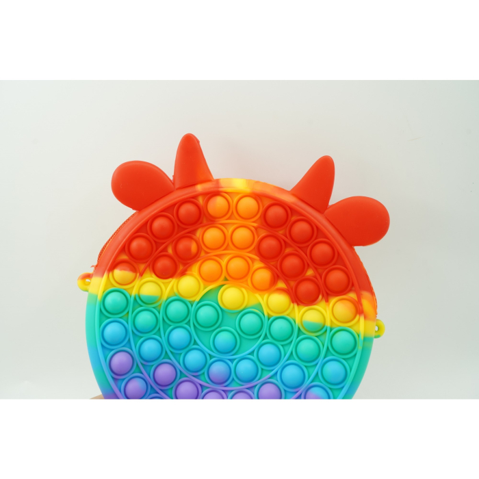 Jucarie antistres din silicon, Pop it Now and Flip It, , Geanta, Model 4, Multicolor [2]