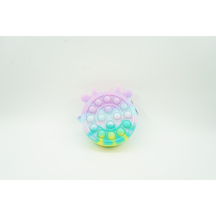 Jucarie antistres din silicon , Pop it Now and Flip It ,Mini Geanta, Vacuta, 6 cm, Macarons [2]