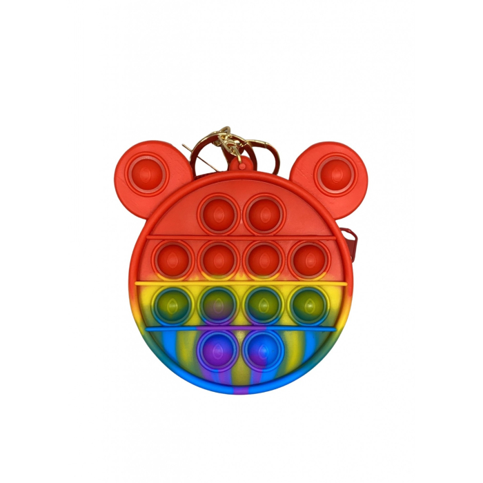 Jucarie Antistres din silicon , Pop It Now And Flip It, Portofel, 6 cm, Multicolor [1]