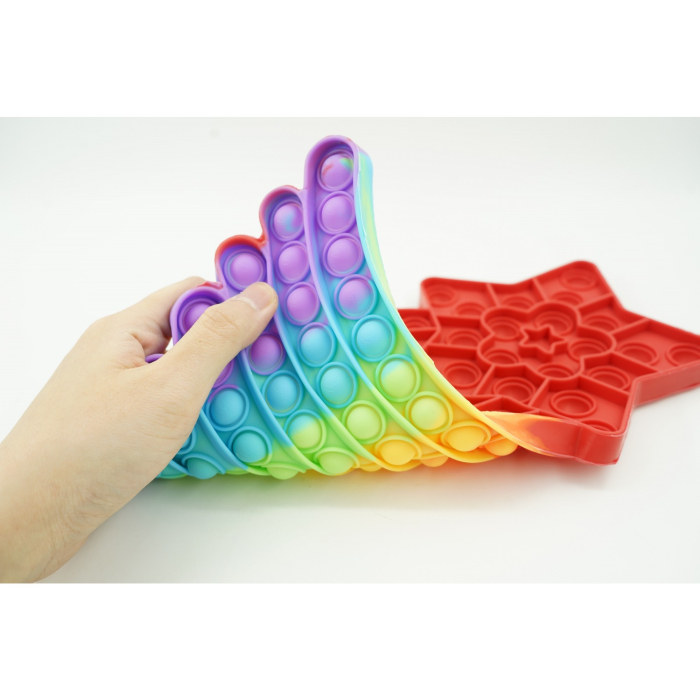 Jucarie antistres din silicon, , Pop It Now and Flip It, Stea cazatoare, Multicolor [4]