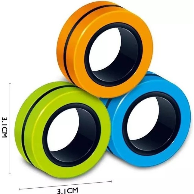 Jucarie antistres , inele magnetice, 3 piese, Multicolor [6]