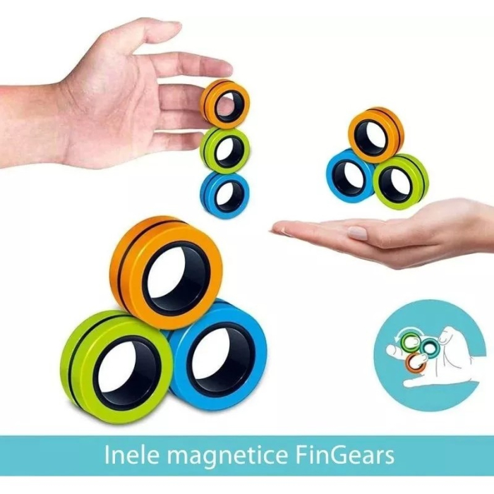Jucarie antistres , inele magnetice, 3 piese, Multicolor [4]