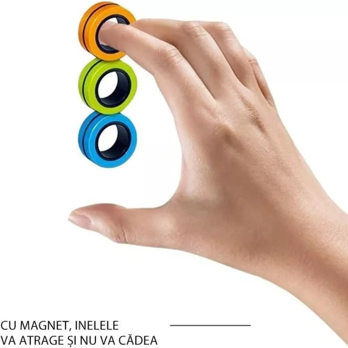 Jucarie antistres , inele magnetice, 3 piese, Multicolor [7]
