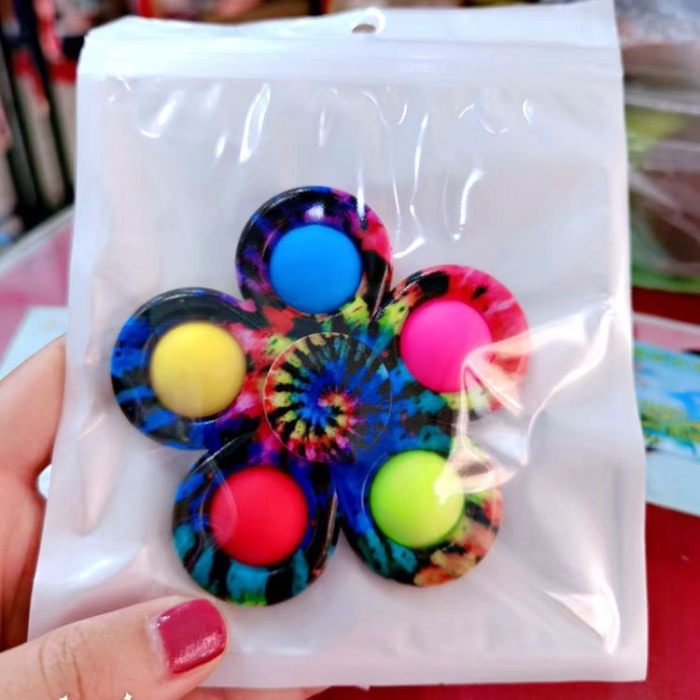 Jucarie antistres simple dimple fidget toy spinner cu 5 buline, Multicolor Rainbow [4]