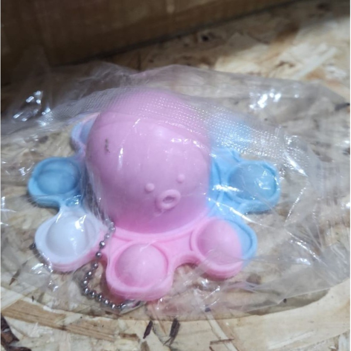 Jucarie Antistres, , Tip Pop It, Caracatita Reversibila, din Silicon, 20 x 10 cm, Multicolor/Lila [4]