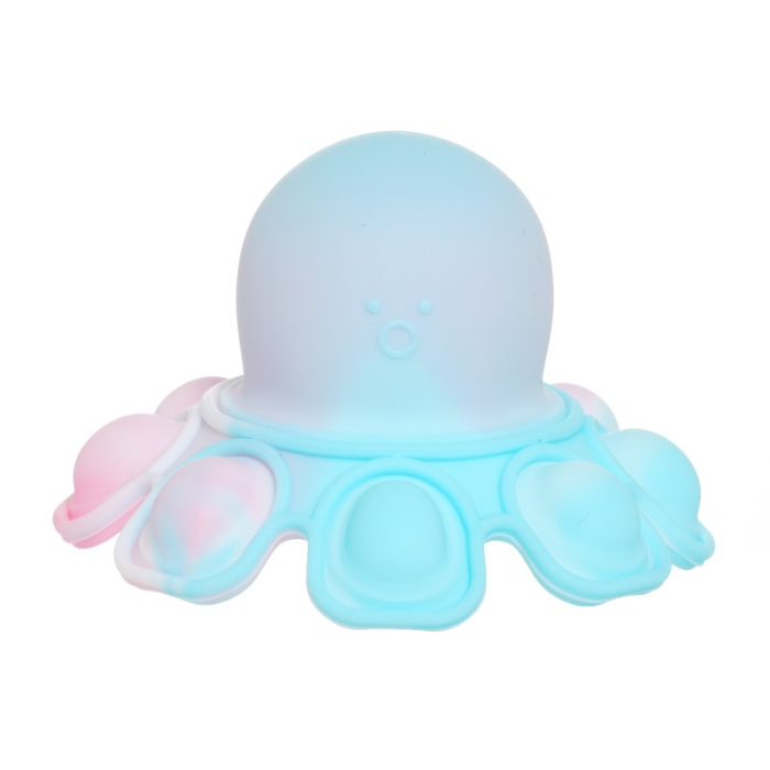 Jucarie Antistres, , Tip Pop It, Caracatita Reversibila, din Silicon, 20 x 10 cm, Multicolor/Lila [5]