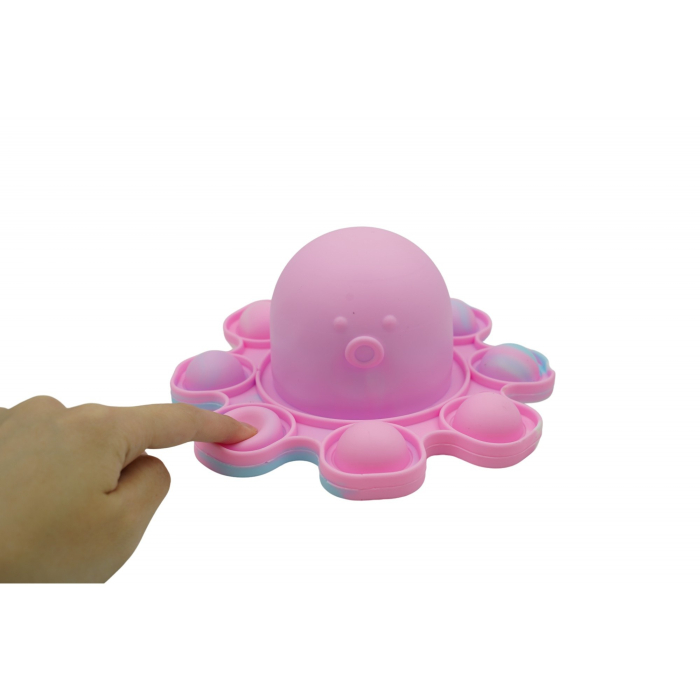 Jucarie Antistres, , Tip Pop It, Caracatita Reversibila, din Silicon, 20 x 10 cm, Multicolor/Lila [2]