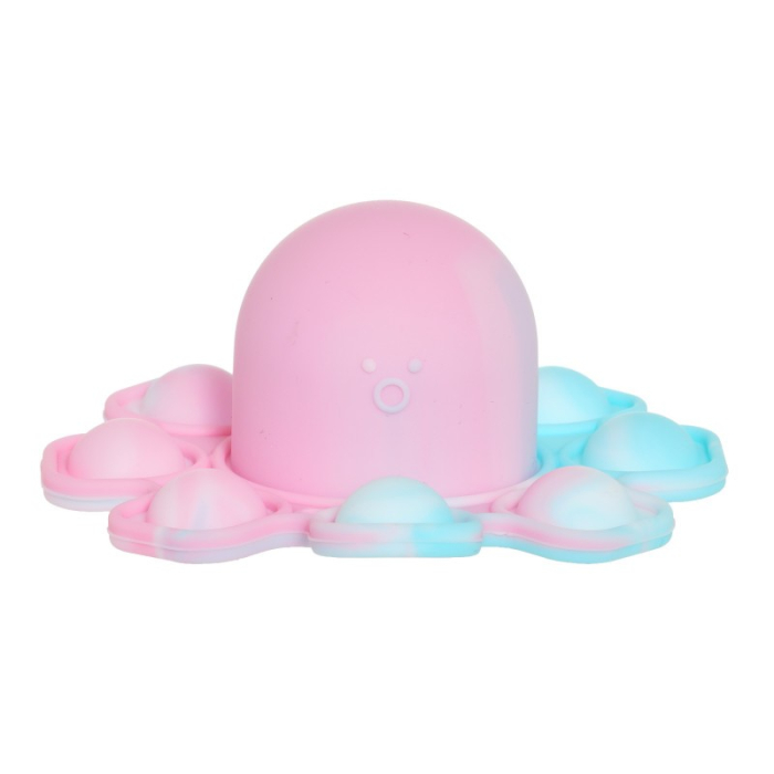 Jucarie Antistres, , Tip Pop It, Caracatita Reversibila, din Silicon, 20 x 10 cm, Multicolor/Lila [1]