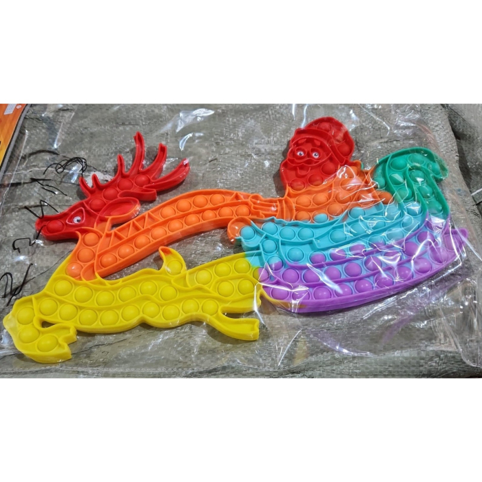 Jucarie Antistres, , Tip Pop It Now and Flip It, Sania Lui Mos Craciun cu Renul, 42 x 21 cm, Multicolor [3]