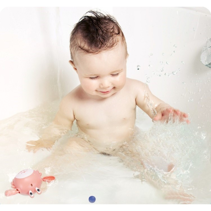 Jucarie de baie pentru copii, , crab, 10 cm, Roz cu fir [3]