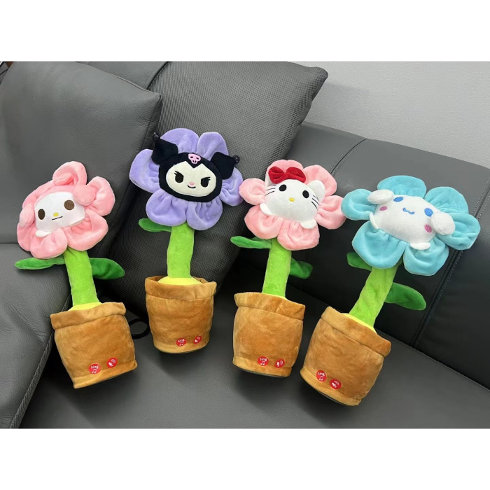 Jucarie de Plus Interactiva, , cu Acumulator si Cablu USB, 120 Cantece, Model Iepure Vorbitor si Dansator, 33 x 12 cm Functie de Imitare si Inregistrare, Multicolor [5]