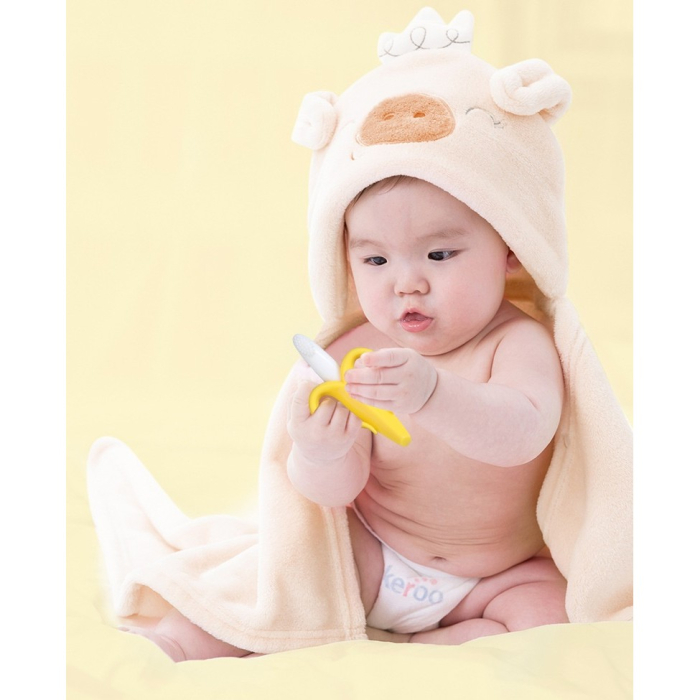 Jucarie dentitie bebelusi , banana, cu manere de prindere, material silicon non-toxic, fara miros, 10.5x5.9 cm, galben [6]